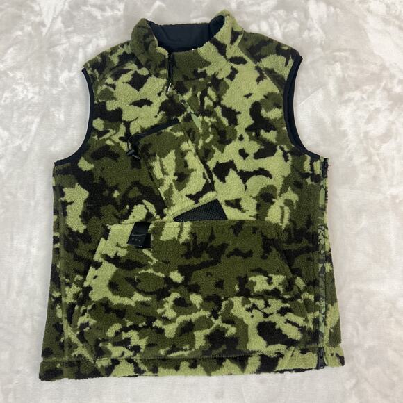 Nike Lab MMW Mathew Williams Vest Adult XS Green Camo 1/4 Zip Pullover Fleece - Picture 1 of 9